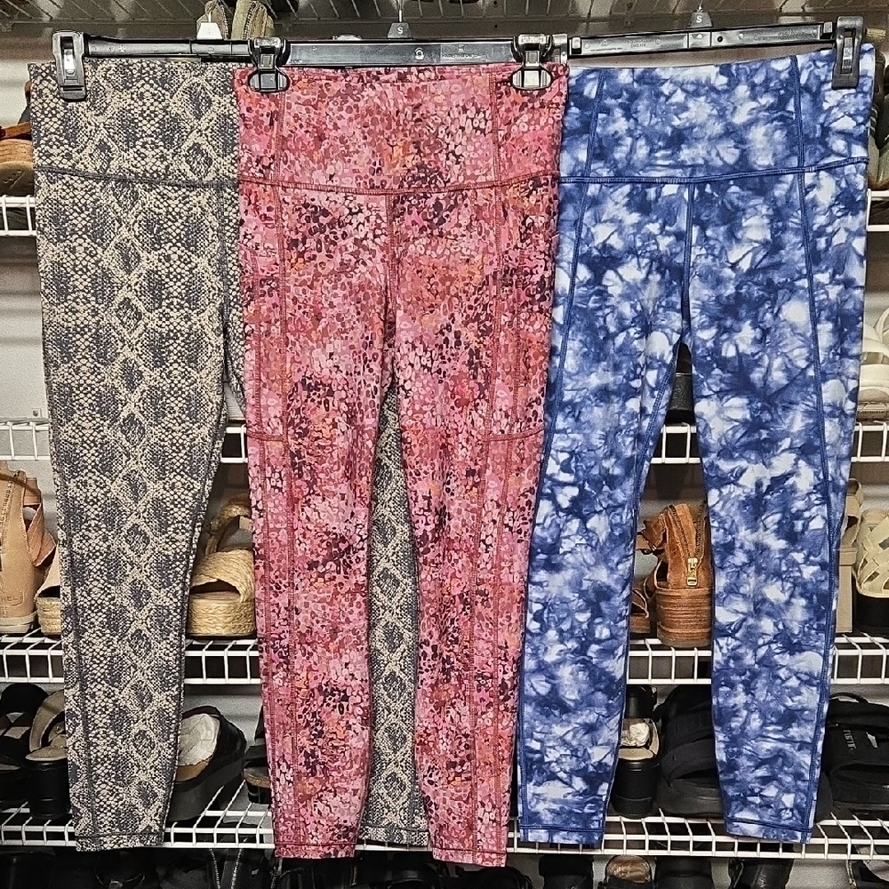 3 PAIR BUNDLE OF ATHLETA Ultimate 7/8 Tights, Sz S, Various Prints, EUC!!